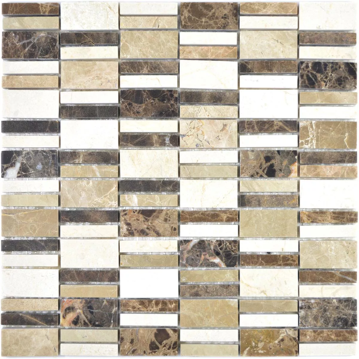 Marble Mosaic Tiles Sunbury Natural Stone Brown Beige