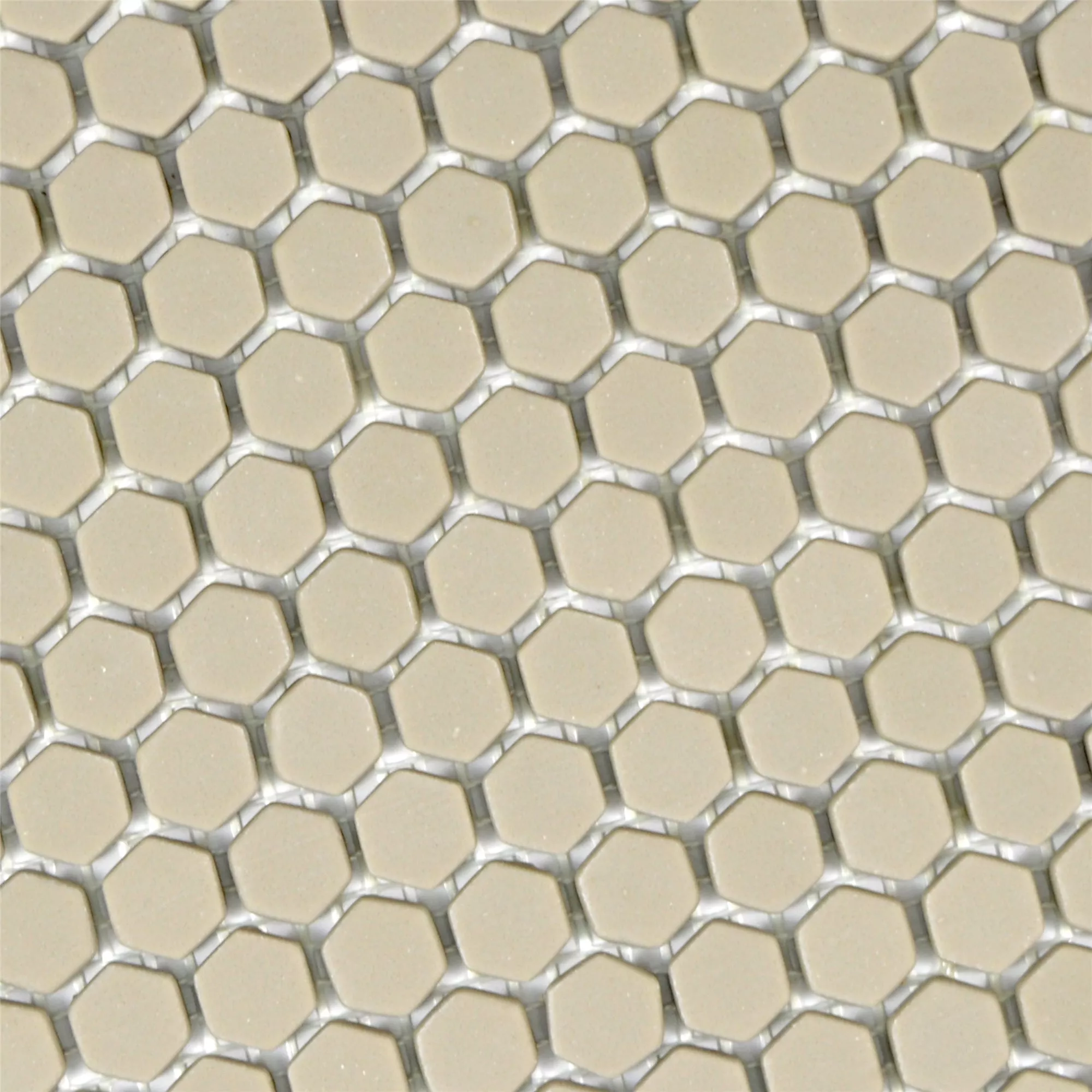 Próbka Mozaika Szklana Płytki Kassandra Sześciokąt Cream Matowy
