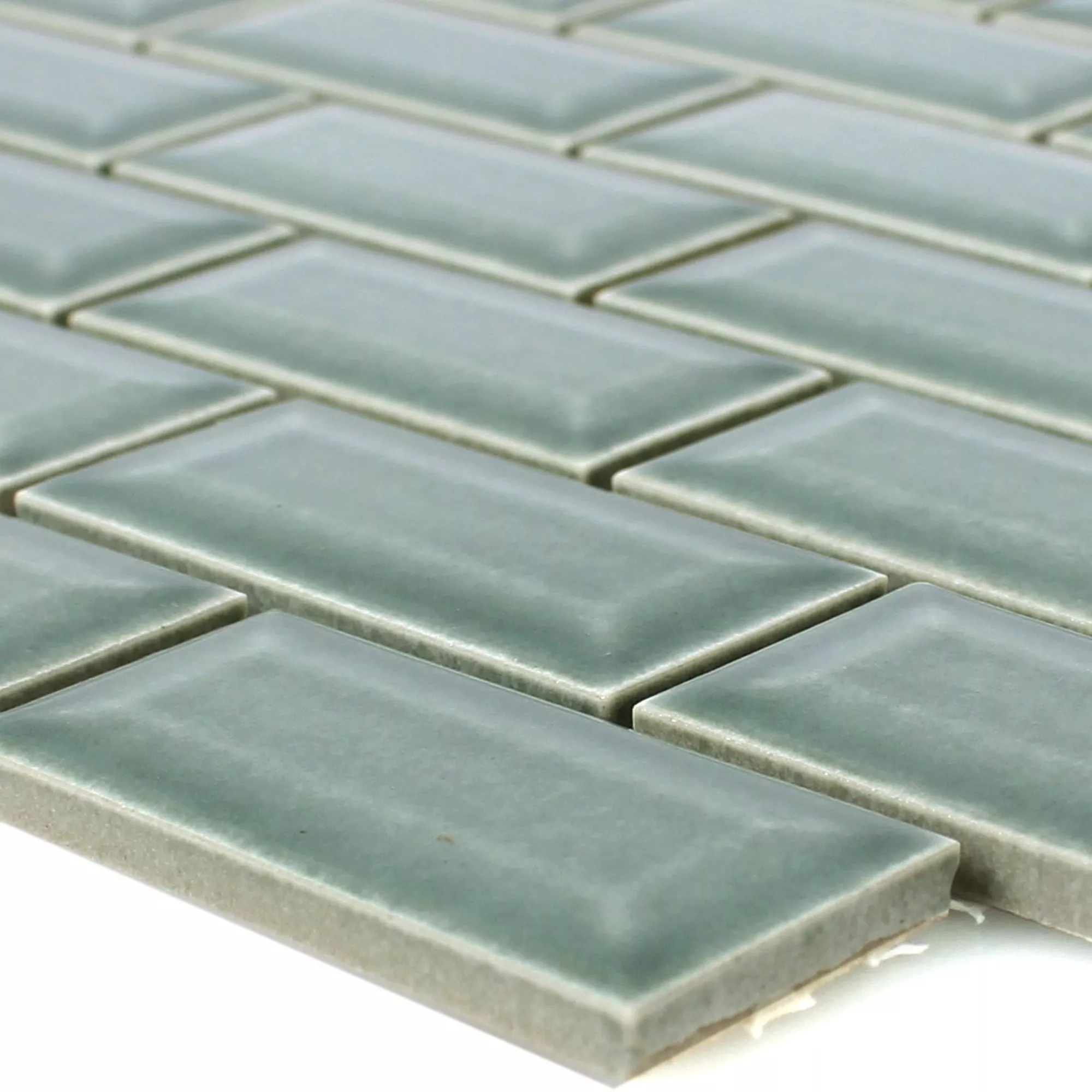 Ceramic Mosaic Metro Facet Picton Petrol Glossy Ceramic Mosaic Metro Facet Picton Petrol Glossy