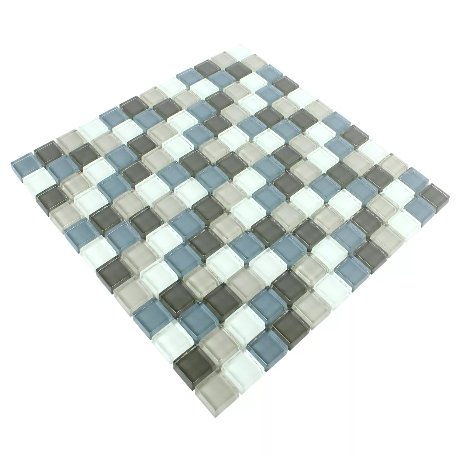 Sample Mosaic Tiles Glass Palmas Grey Blue White