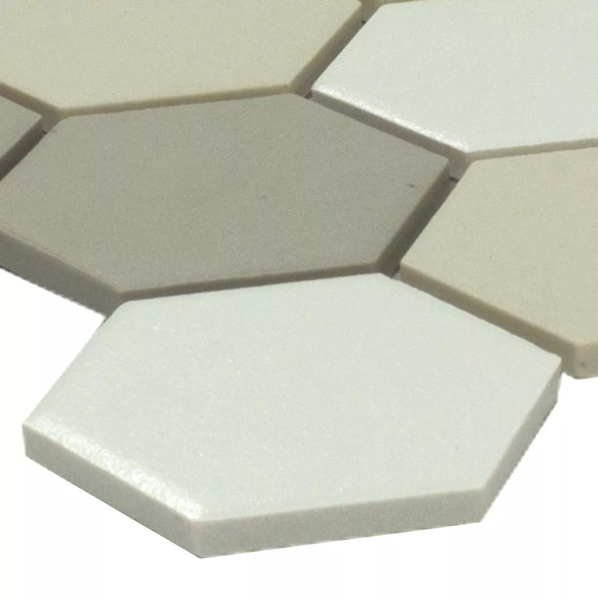 Keramiikka Mosaiikki Laatta Kuusikulmio Bern Beige Harmaa