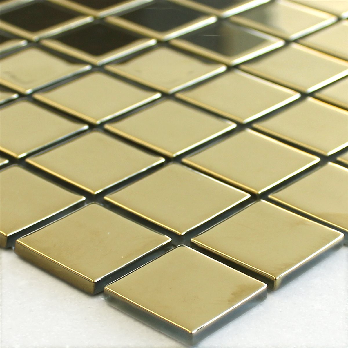 Sample Mosaic Tiles Glass Gold Uni