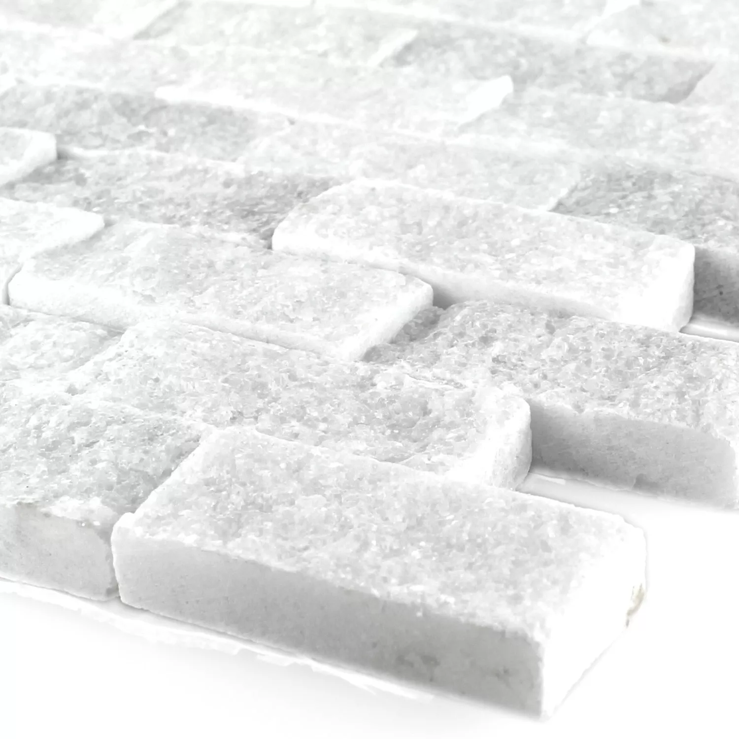 Sample Mosaic Tiles Natural Stone Marble Treviso Brick White 3D