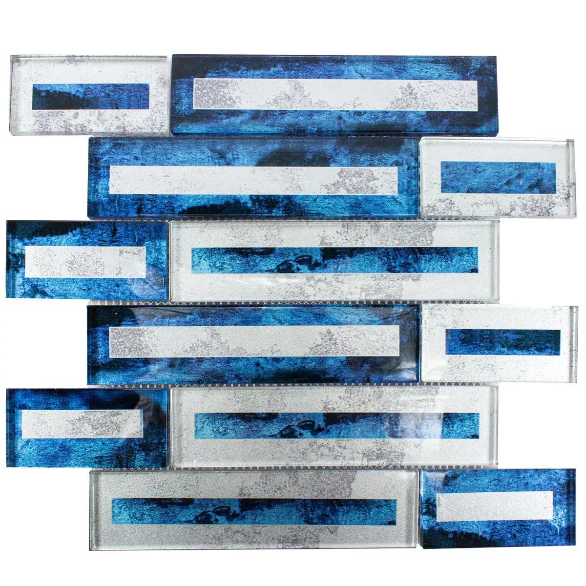 Vzorek Skleněná Mozaika Dlaždice Romans 2D Efekt Modrá
