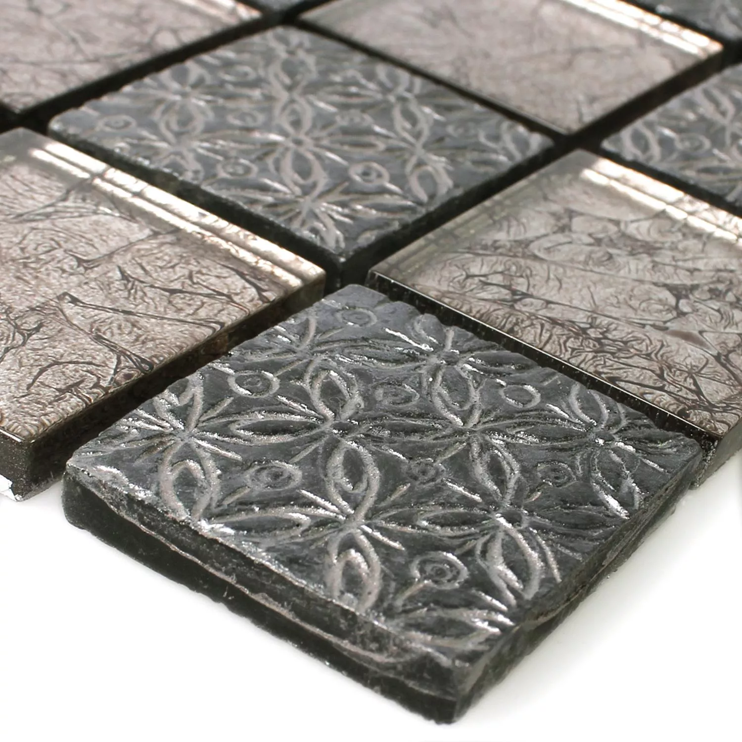 Mosaikkfliser Glass Harpiks Naturstein Friesia Sølv