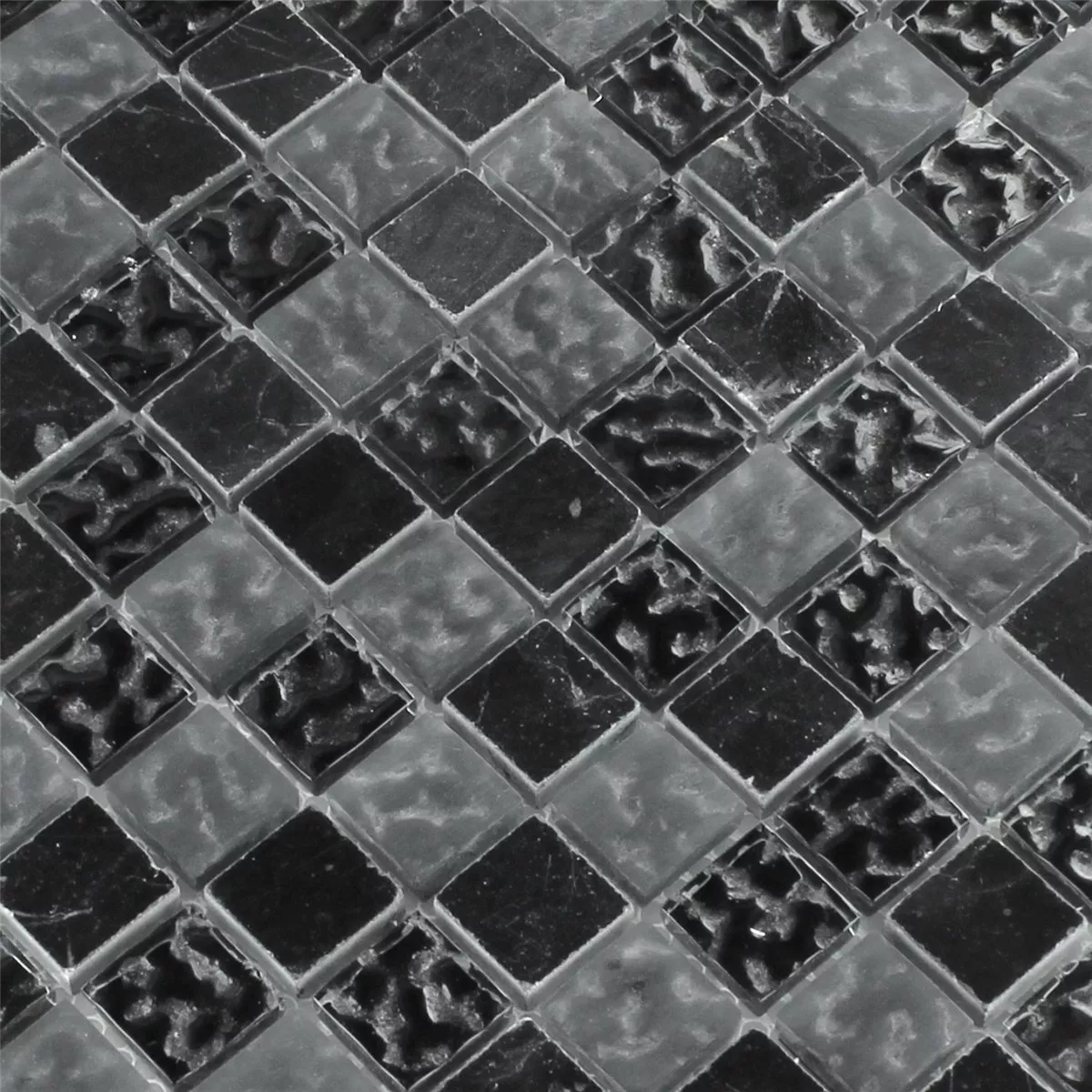 Mozaiková Dlaždice Sklo Mramor Zambia Drážkovaný 23x23x8mm