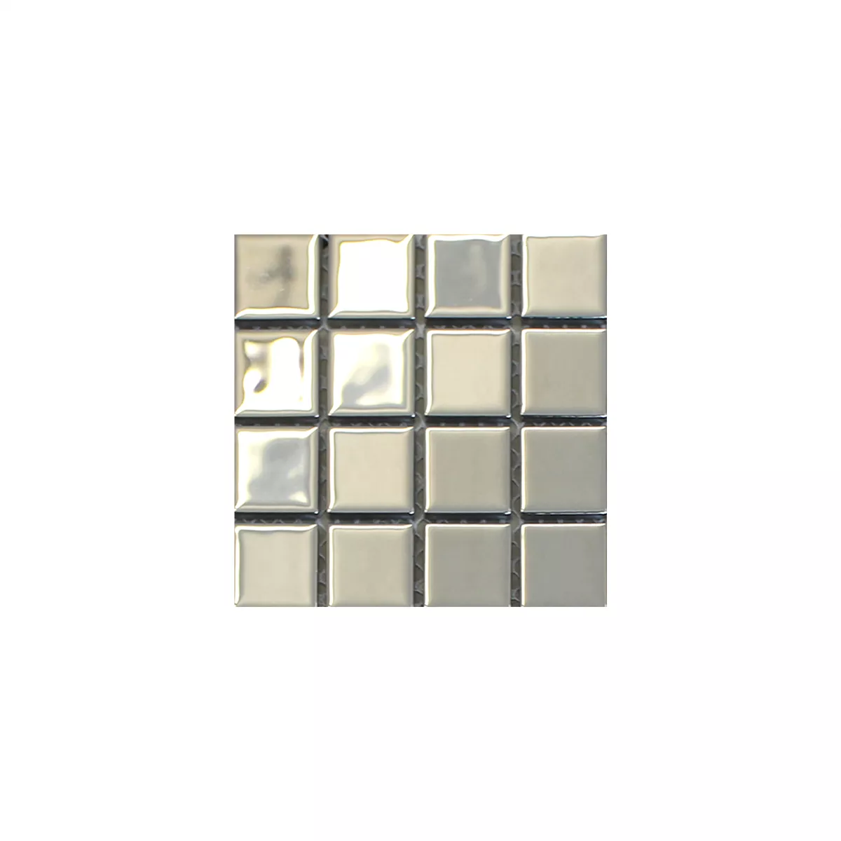 Mønster fra Glass Mosaikk Fliser Sølv Uni 25x25x4mm