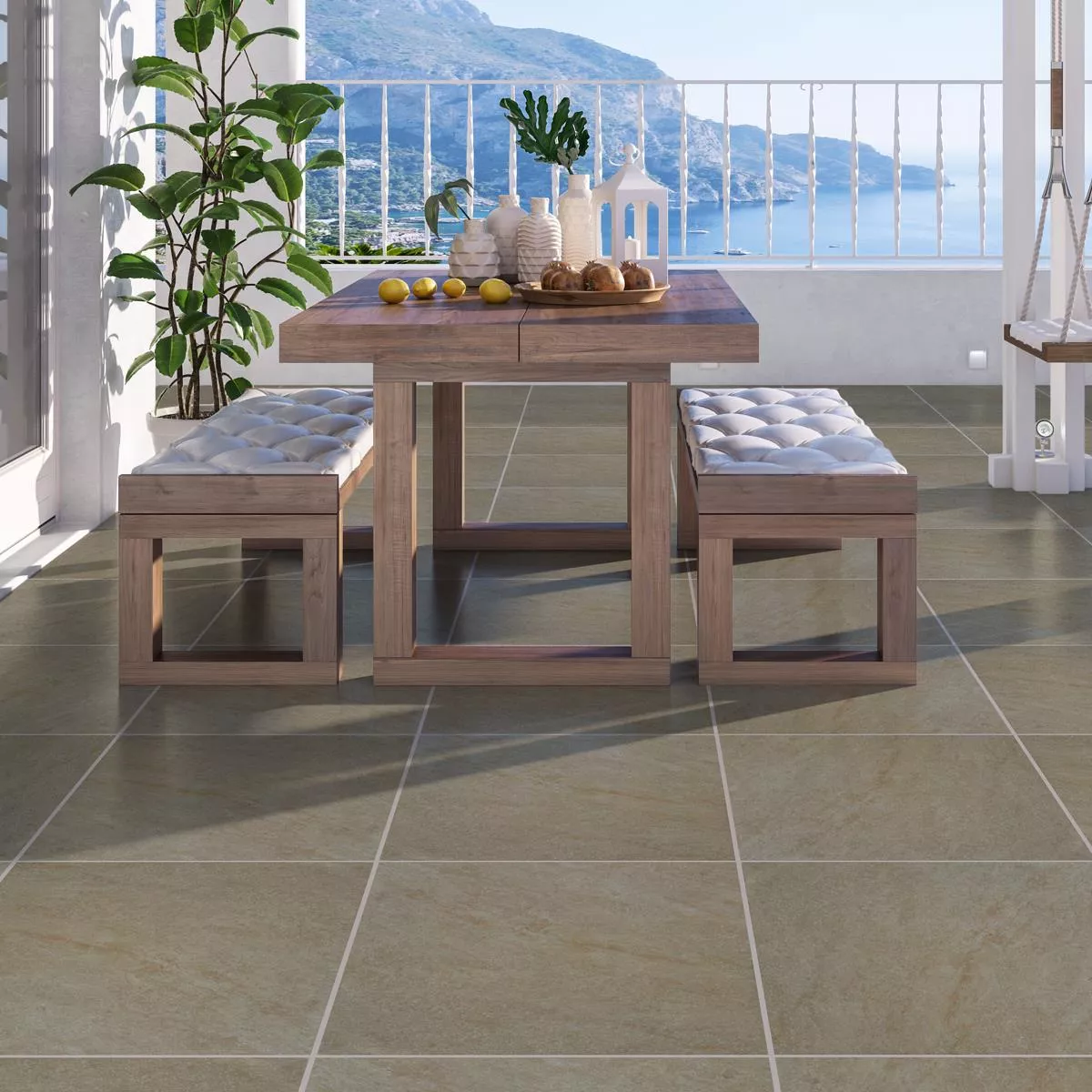 Terassin Laatat Posliinikivitavarat Hagen Beige 60x60x3cm