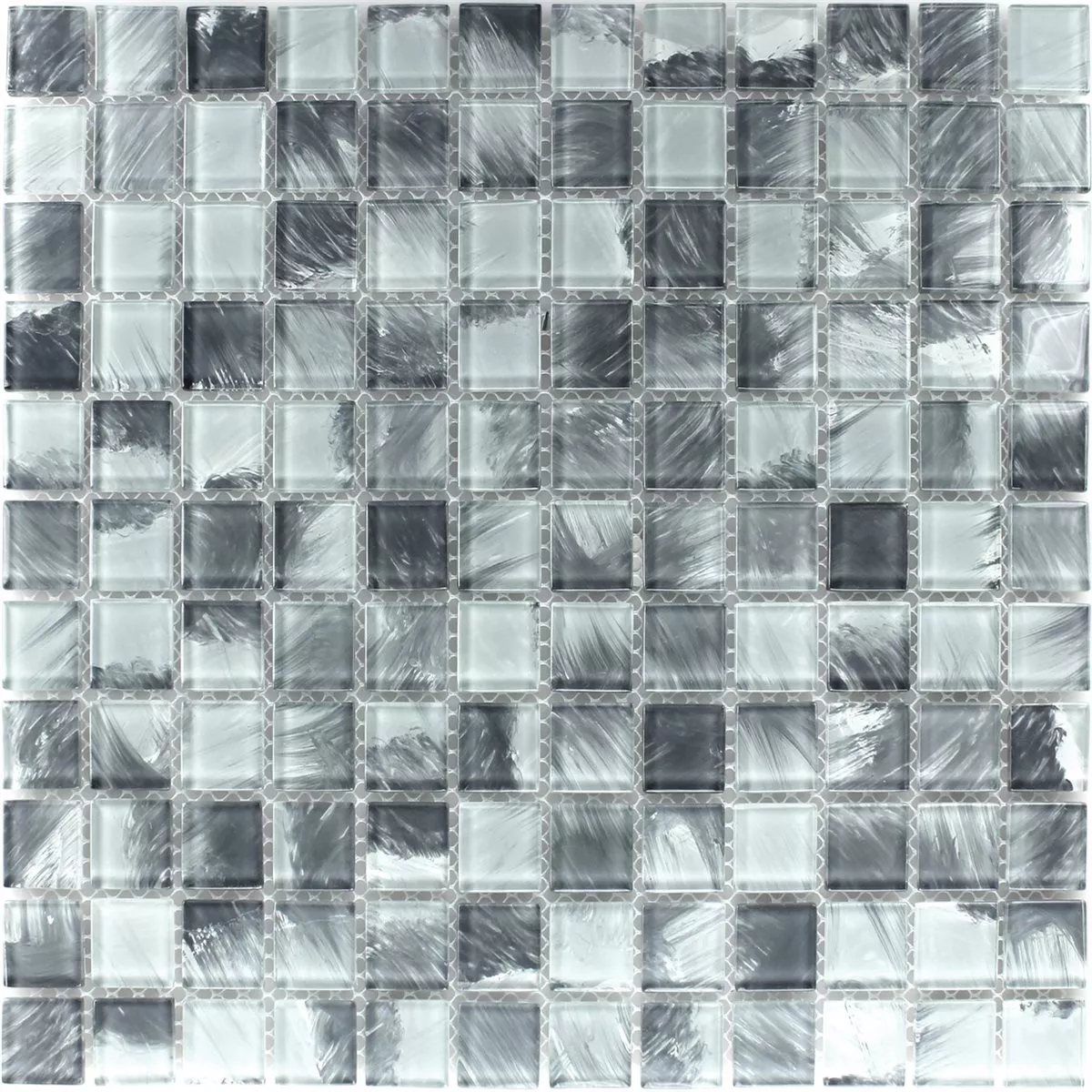 Próbka Mozaika Szklana Płytki Szary Marmurkowe