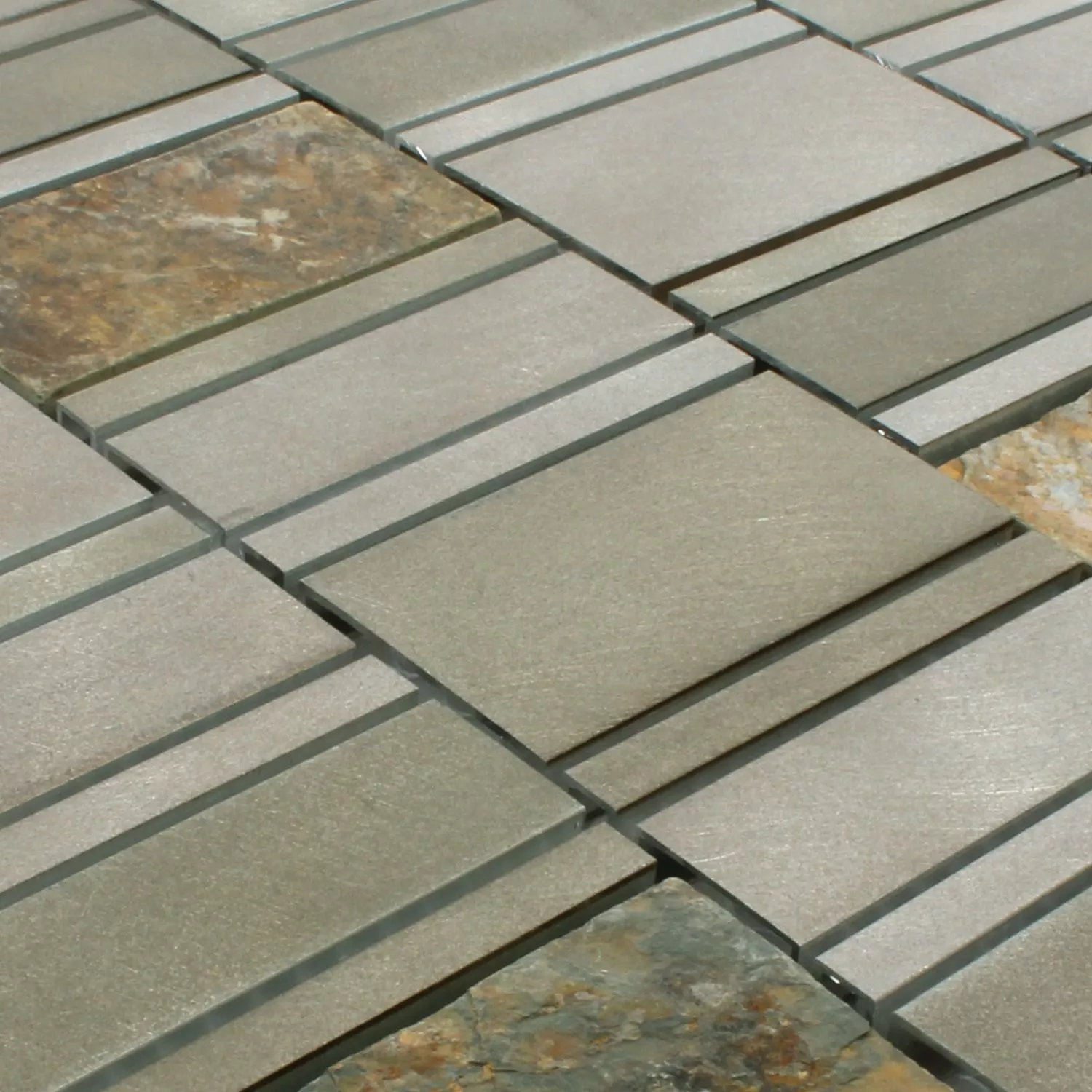 Mozaika Kamień Naturalny Aluminium Avanti Brązowy