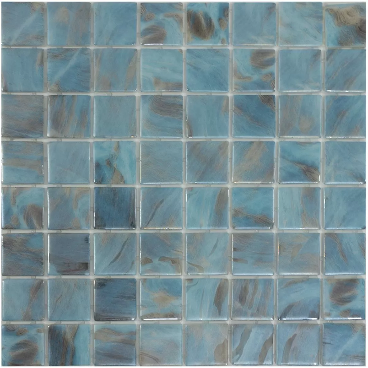 Glas Schwimmbad Pool Mosaik Alassio Blau 38