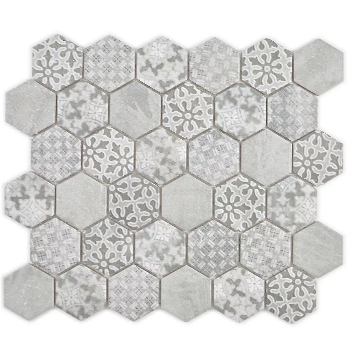 Mozaic Ceramic Retro Gresie Lawinia Hexagon Gri