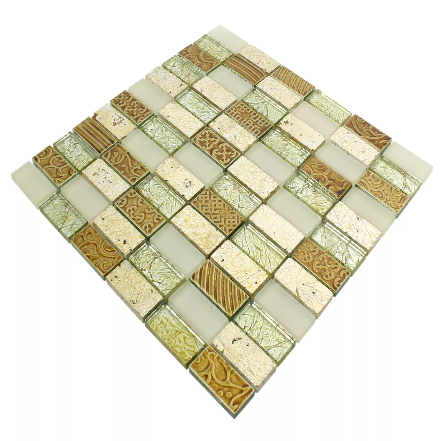 Sample Mosaic Tiles Glass Natural Stone Piroshka Gold