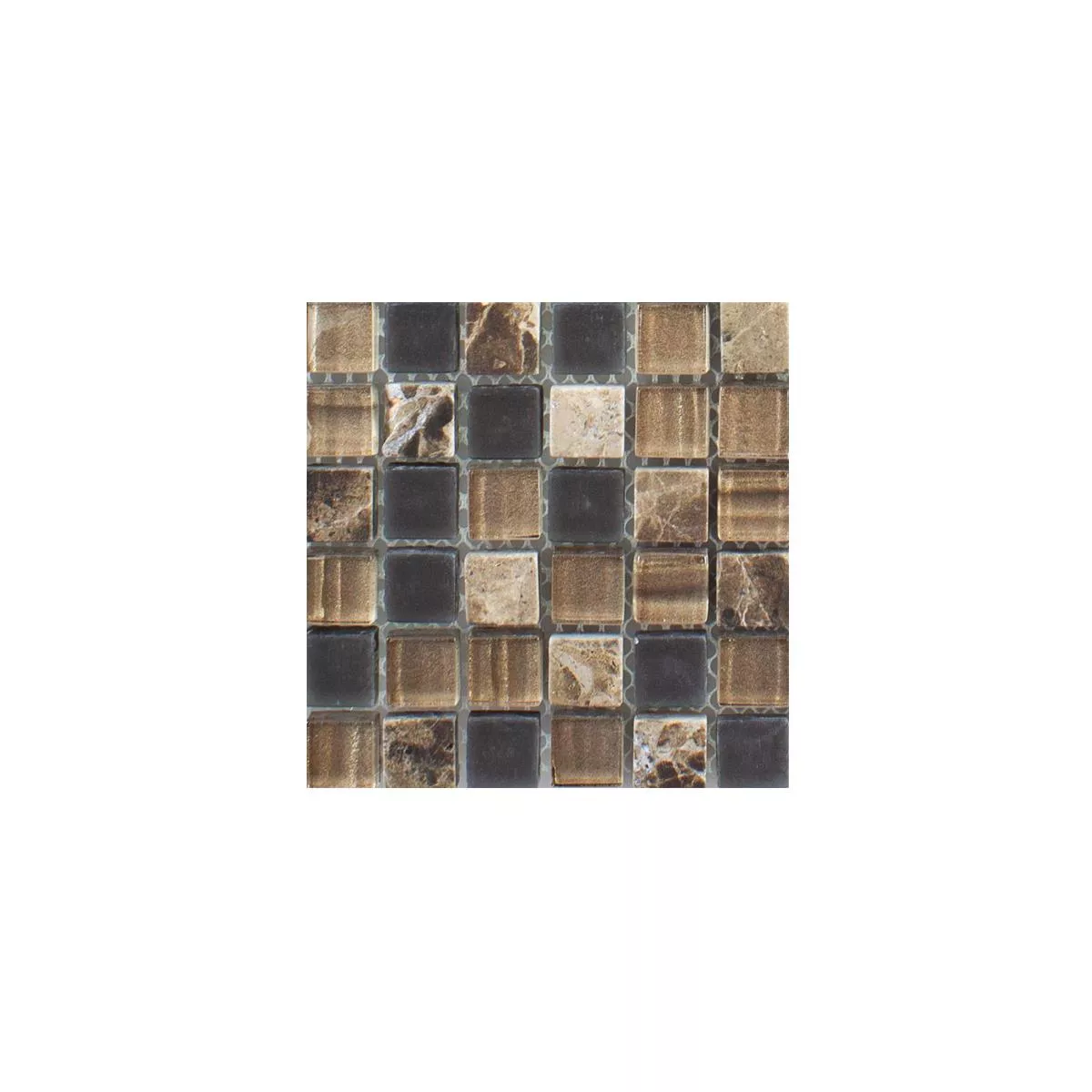 Mønster fra Glass Naturstein Mosaikk Fliser Hayrabey Mørkebrun