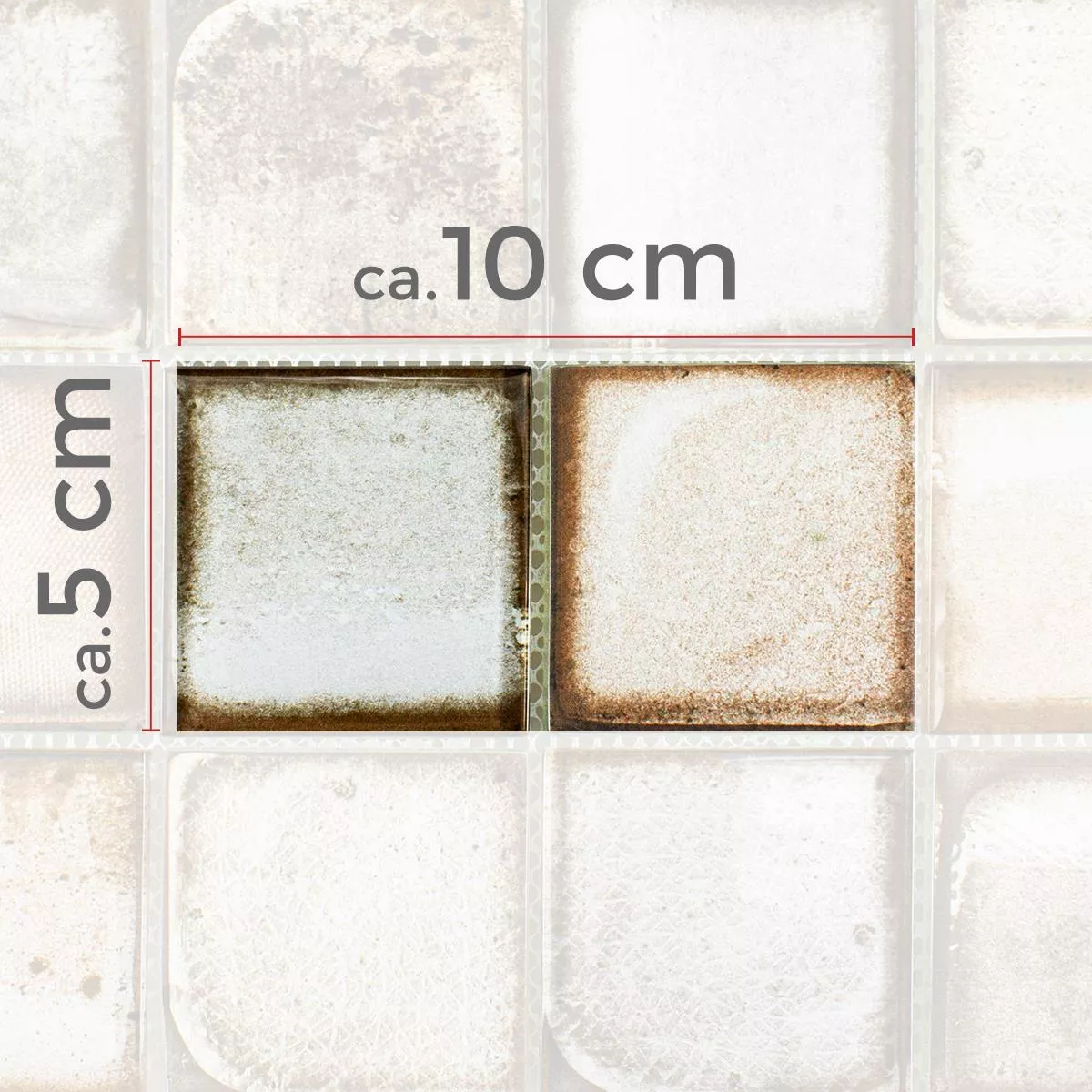 Model din Mozaic De Sticlă Gresie Aspect de Ciment Granada Bej