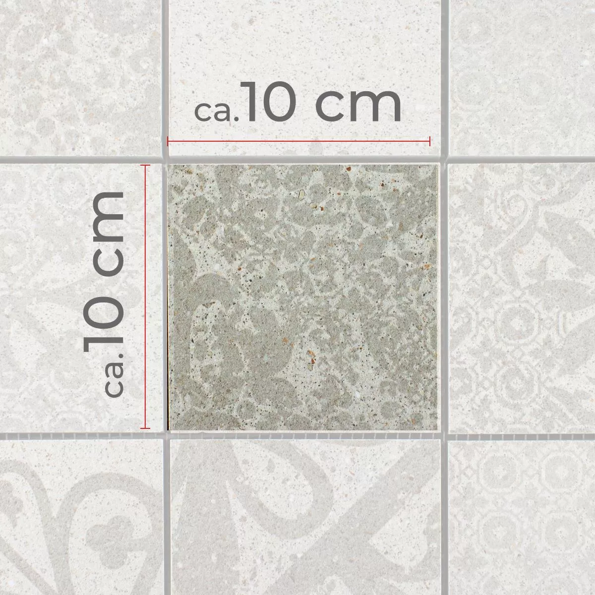 Sample Ceramic Mosaic Tiles Eylem Retro Optic Beige Q95