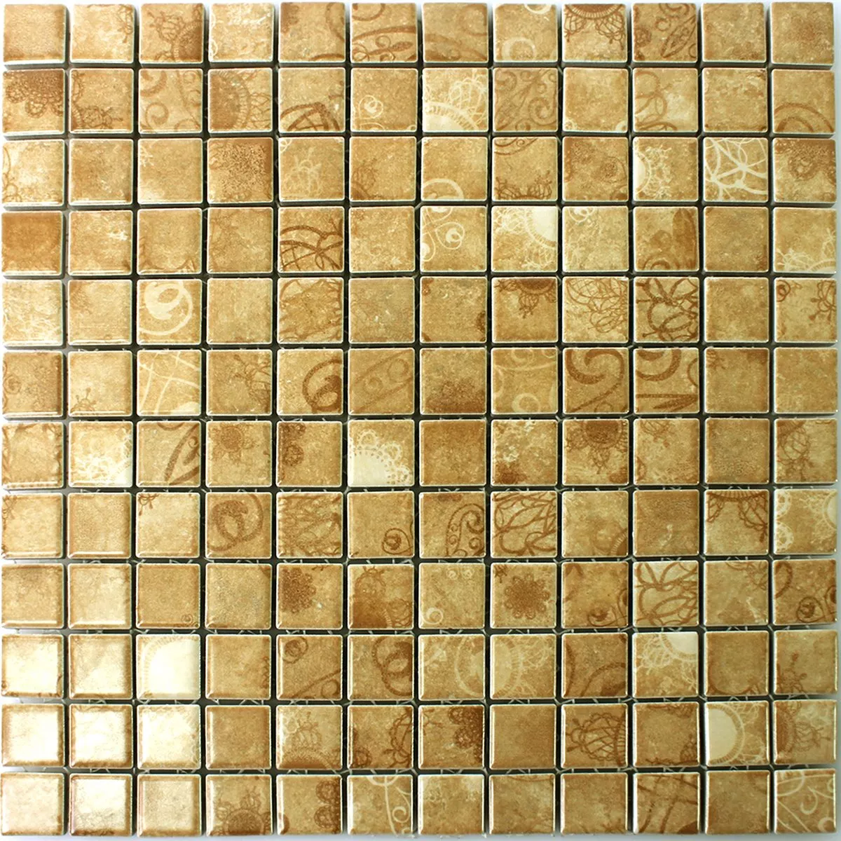 Muster von Mosaikfliesen Keramik Laceo Beige