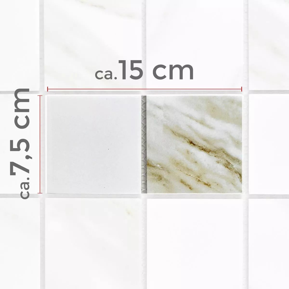 Sample Ceramic Mosaic Tiles Zorro Calacatta Square 