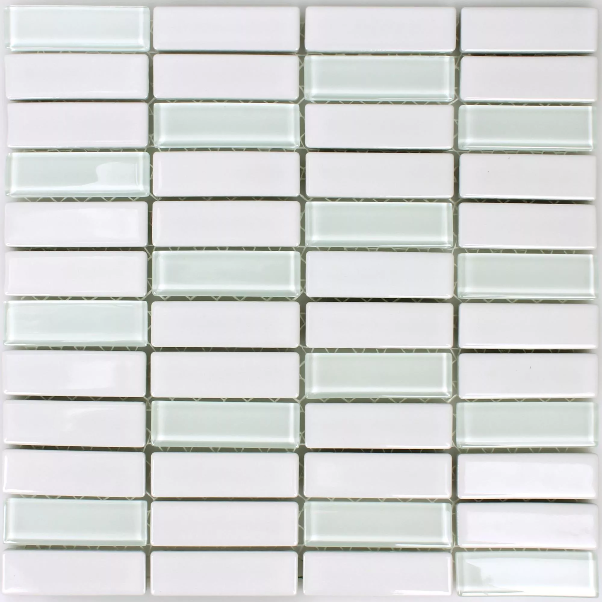 Fazekasság Üveg Mozaik Csempe Romana Fehér Csillogó