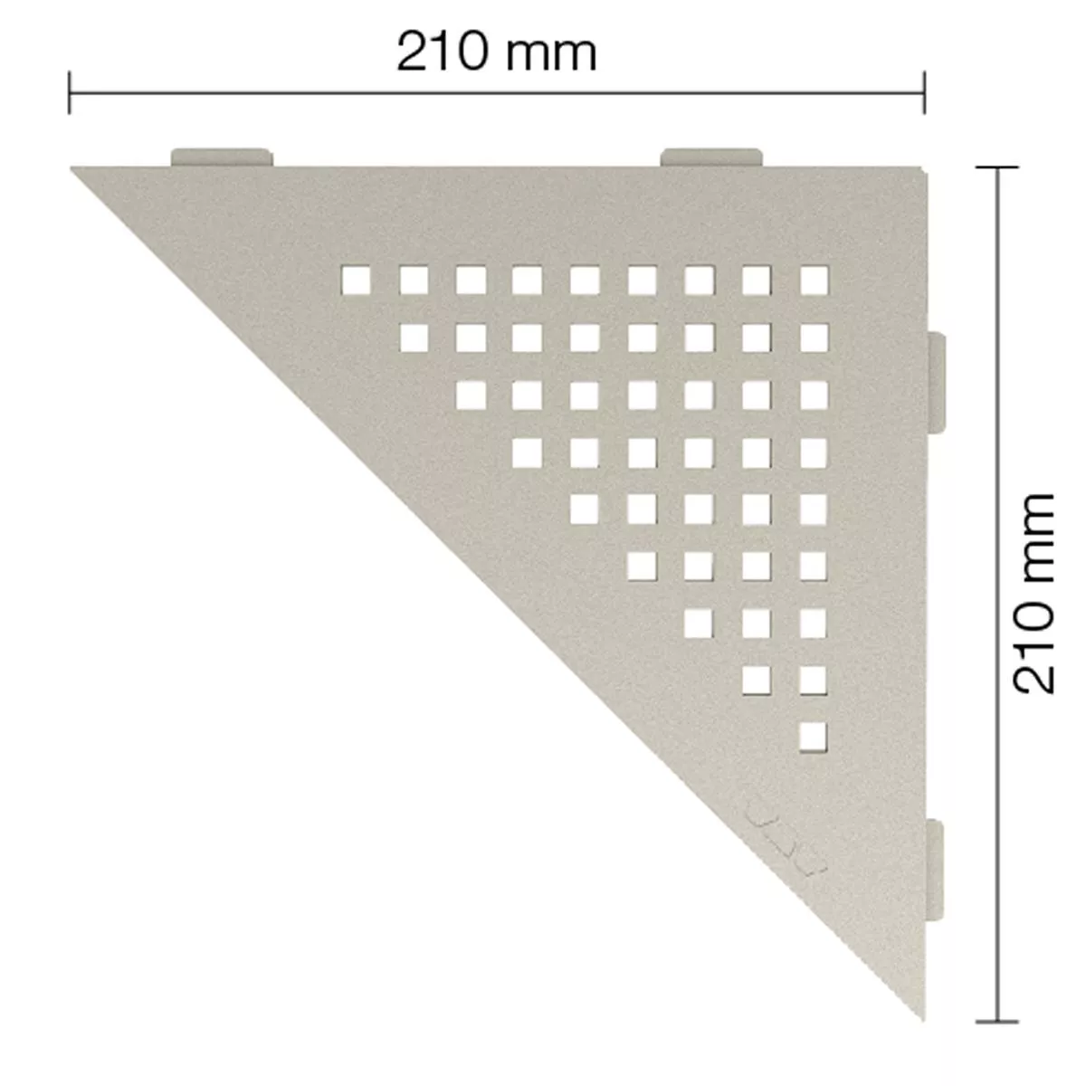 Prateleira de parede prateleira de chuveiro Schlüter triângulo 21x21cm quadrado creme
