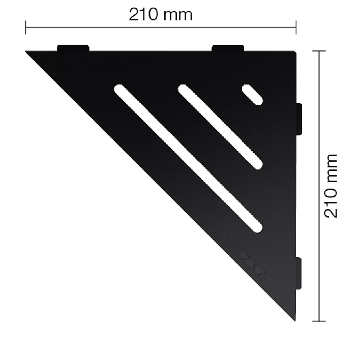 Wandplank doucheplank Schlüter driehoek 21x21cm Wave Grafiet