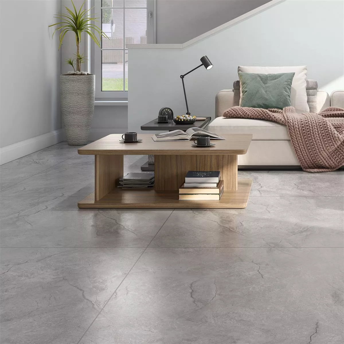 Floor Tiles Pangea Marble Optic Mat Silver 120x120cm