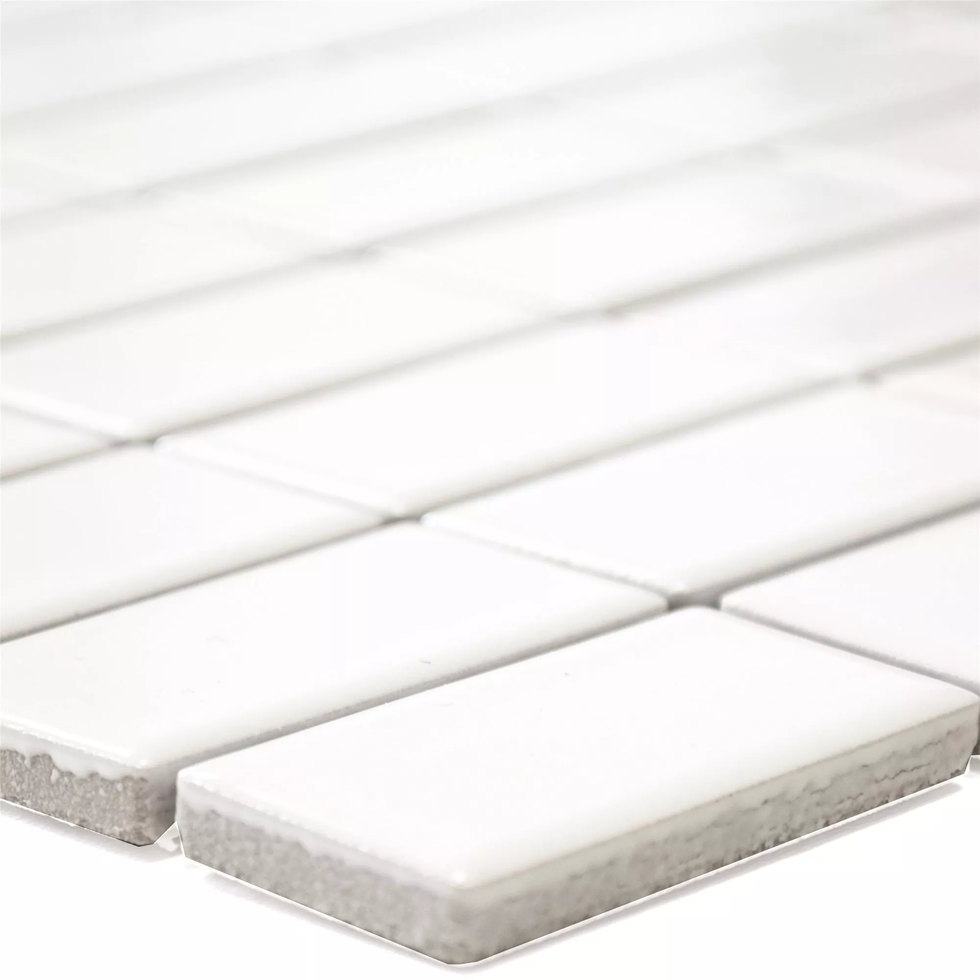 Ceramic Mosaic Tiles Adrian White Glossy Rectangle Ceramic Mosaic Tiles Adrian White Glossy Rectangle