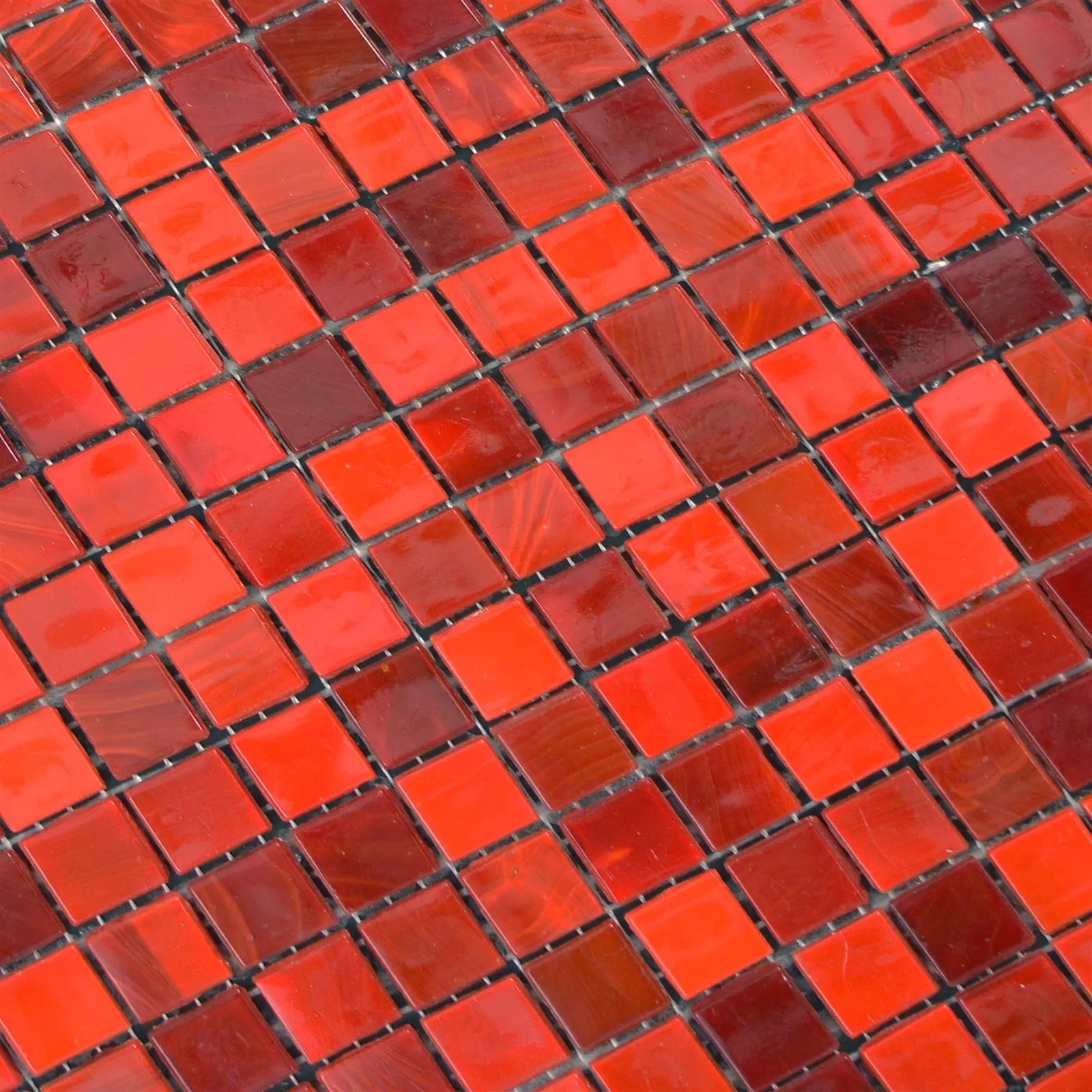 Vidro Azulejo Mosaico Rexford Efeito Madrepérola Vermelho