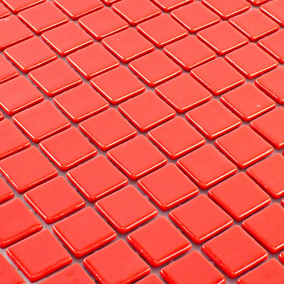Glass Pool Swimmingpool Mosaic Pixley Red