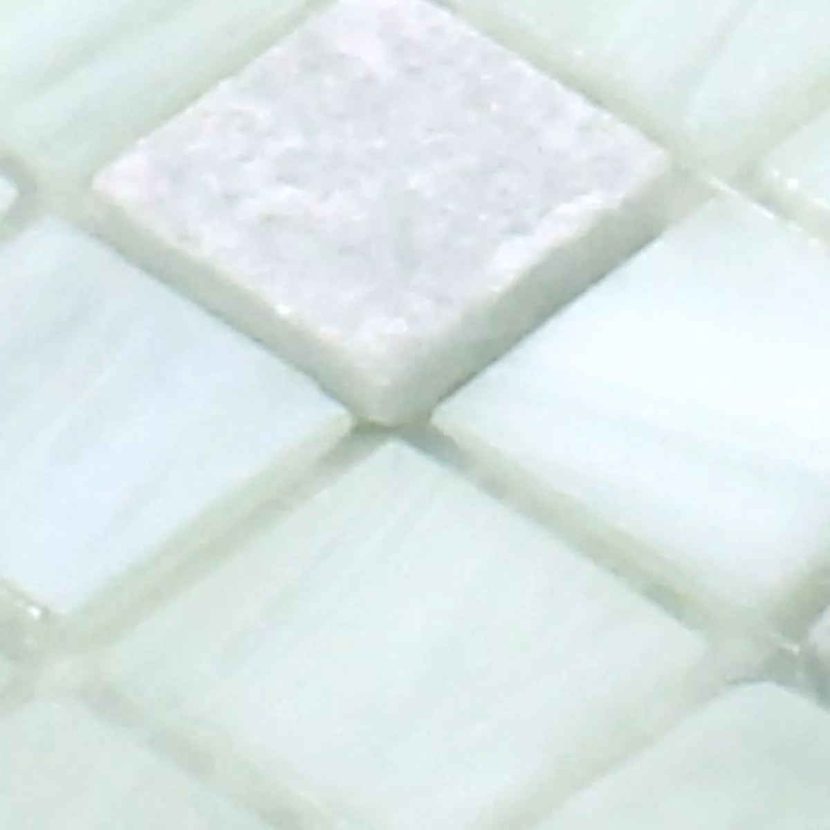 Próbka Szklana Mozaika Z Kamienia Naturalnego Daily Rush Biały Cream