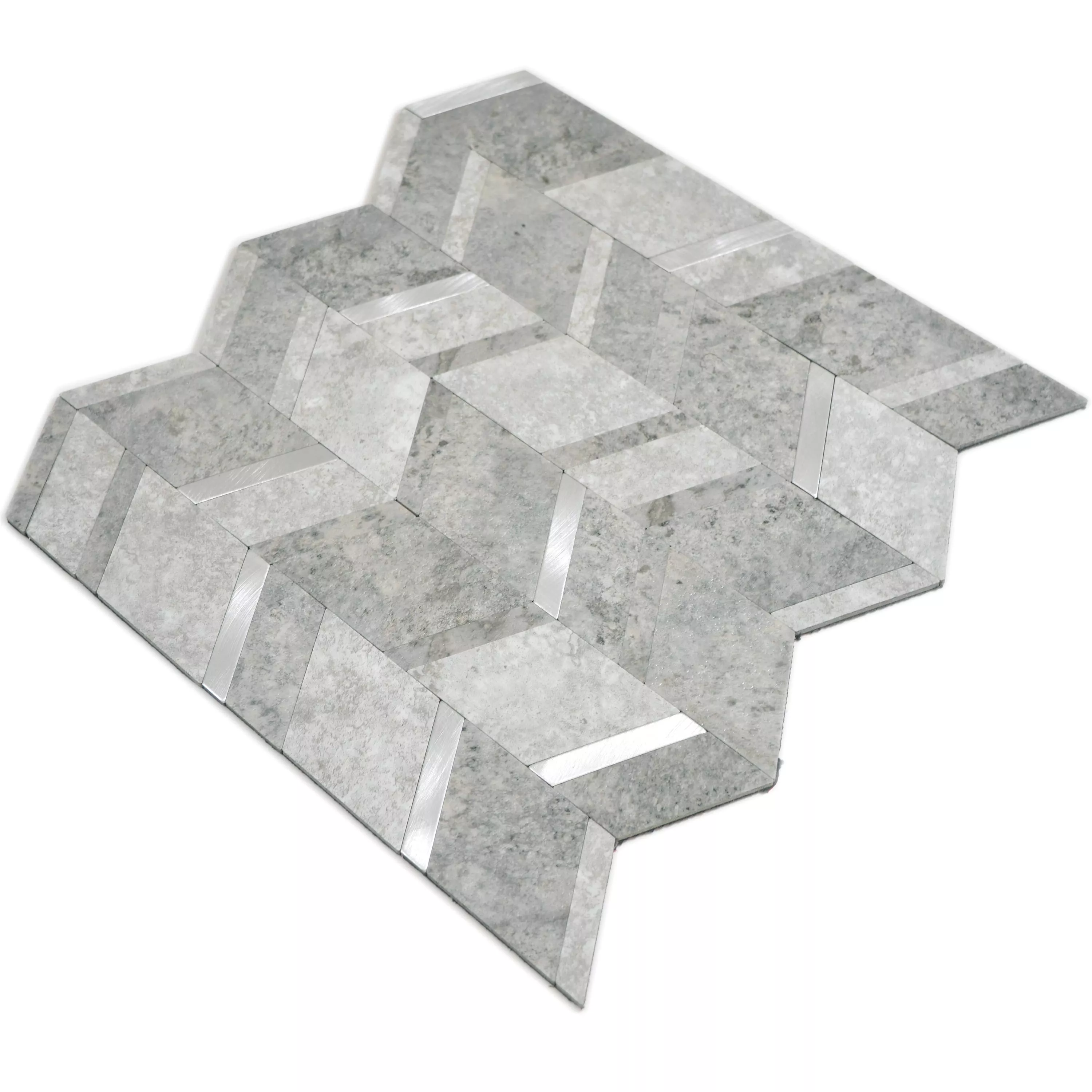 Sample Vinyl Mosaic Tiles Meridian Stone Optic Grey Silver