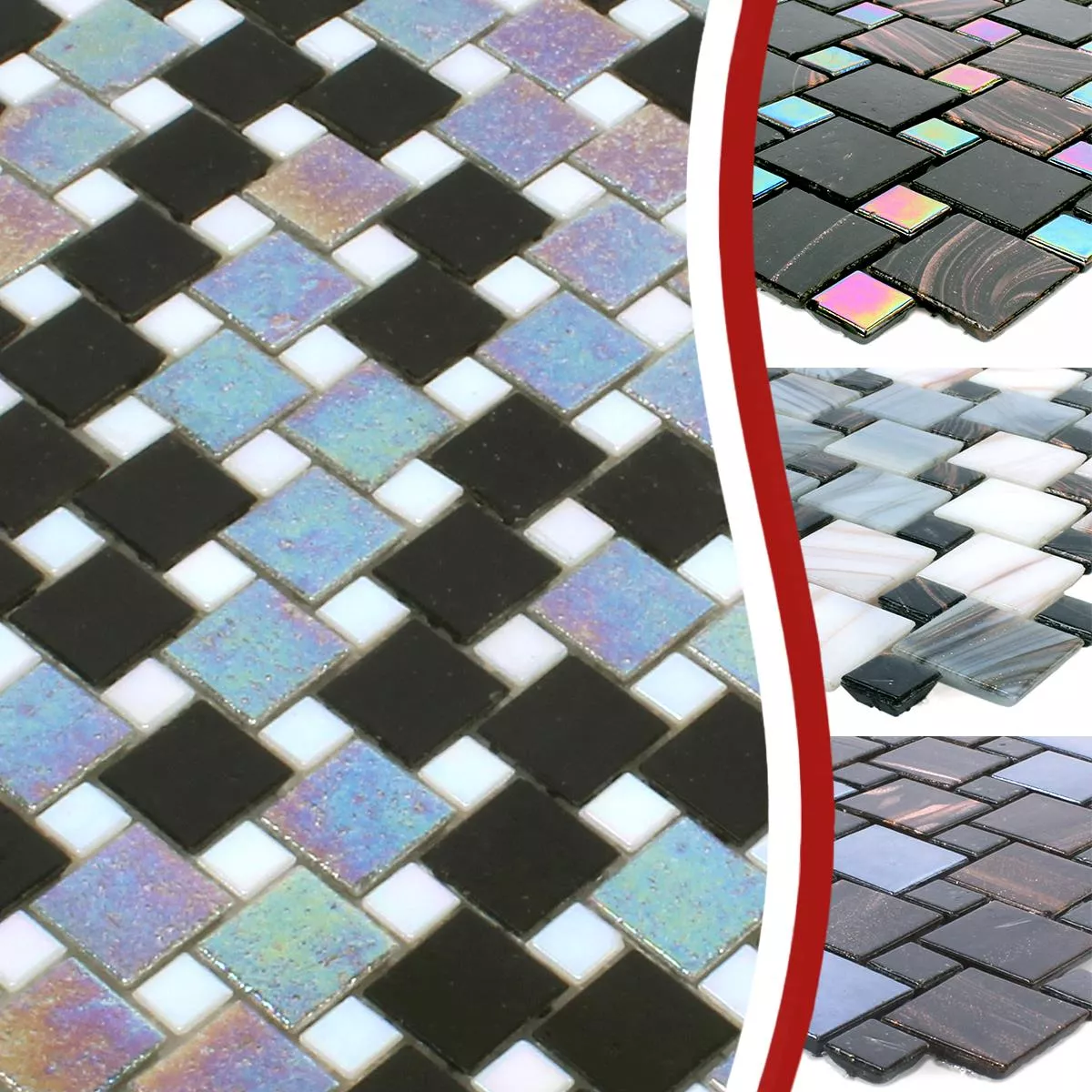 Sample Mosaic Tiles Glass Tahiti Metallic