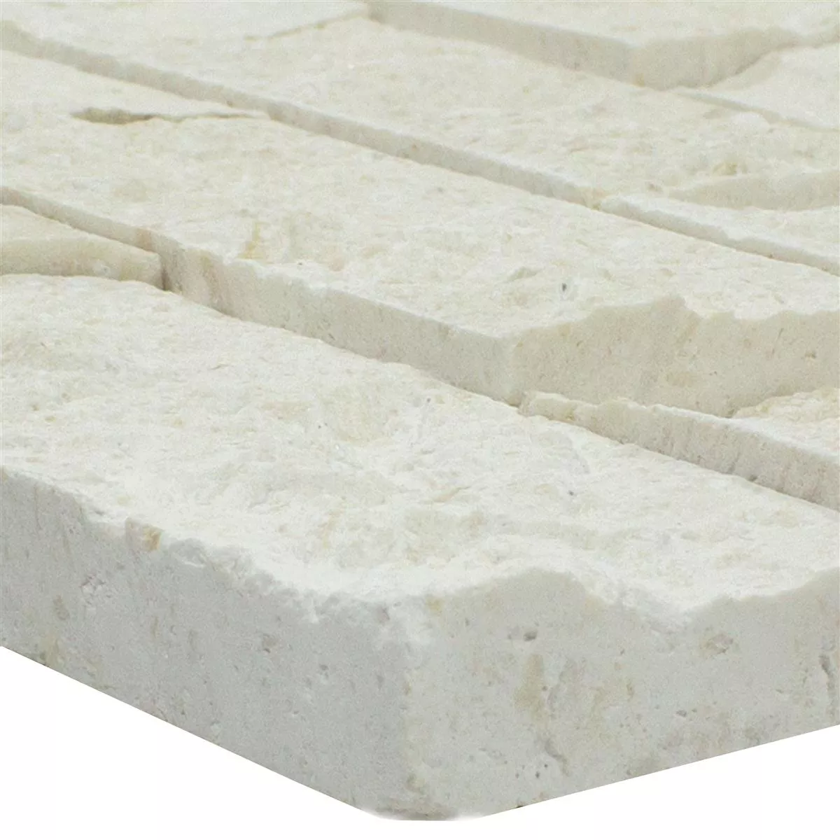 Mosaic Tiles Natural Stone Kansas Splitface 3D Blanc Mosaic Tiles Natural Stone Kansas Splitface 3D Blanc
