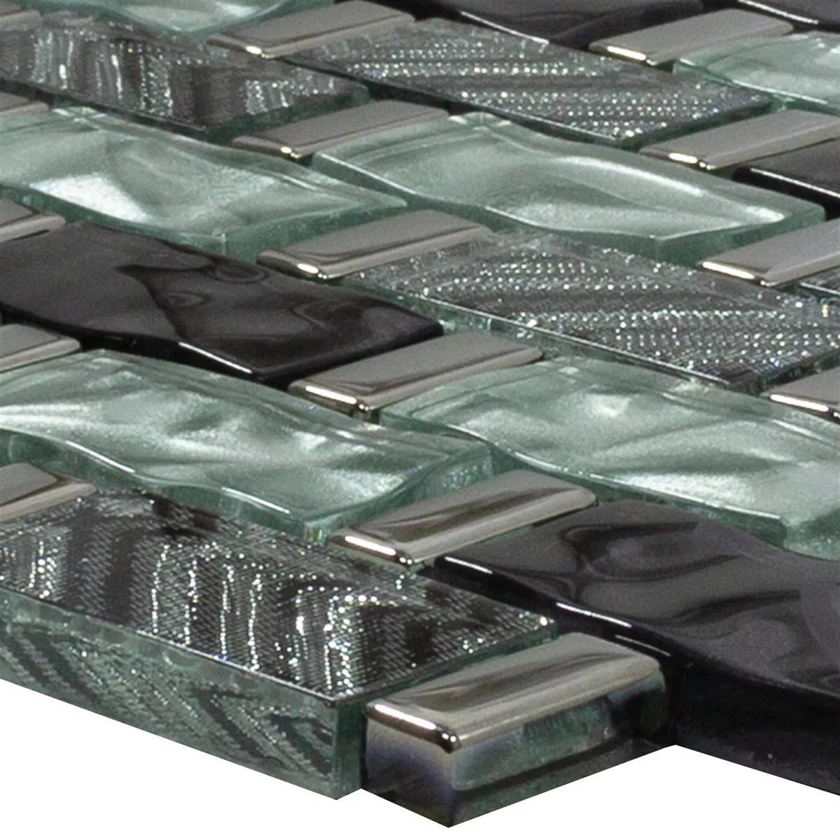 Mosaïque En Verre Carrelage Vancouver Ondulé Gris Bleu Mix Mosaïque En Verre Carrelage Vancouver Ondulé Gris Bleu Mix