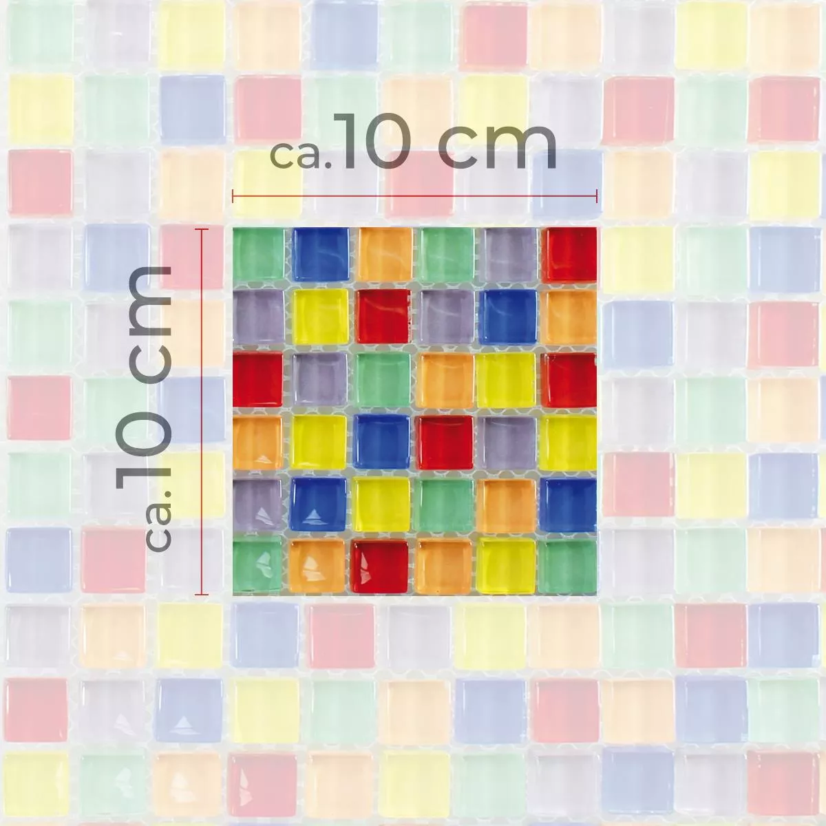 Campione Mosaico Di Vetro Piastrelle Fredonia Colorato Mix