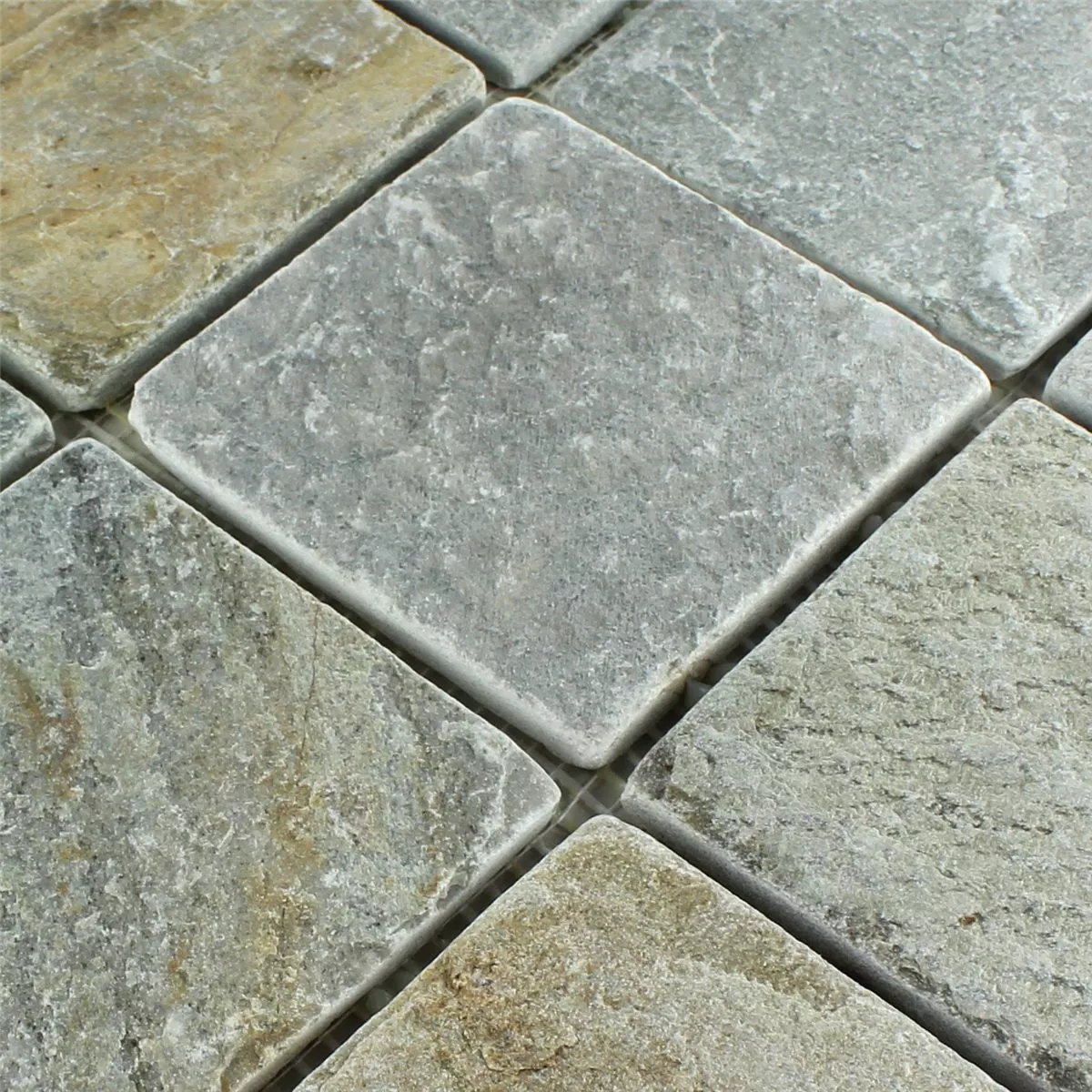 Mosaic Tiles Quartzite Beige Grey 100x100mm