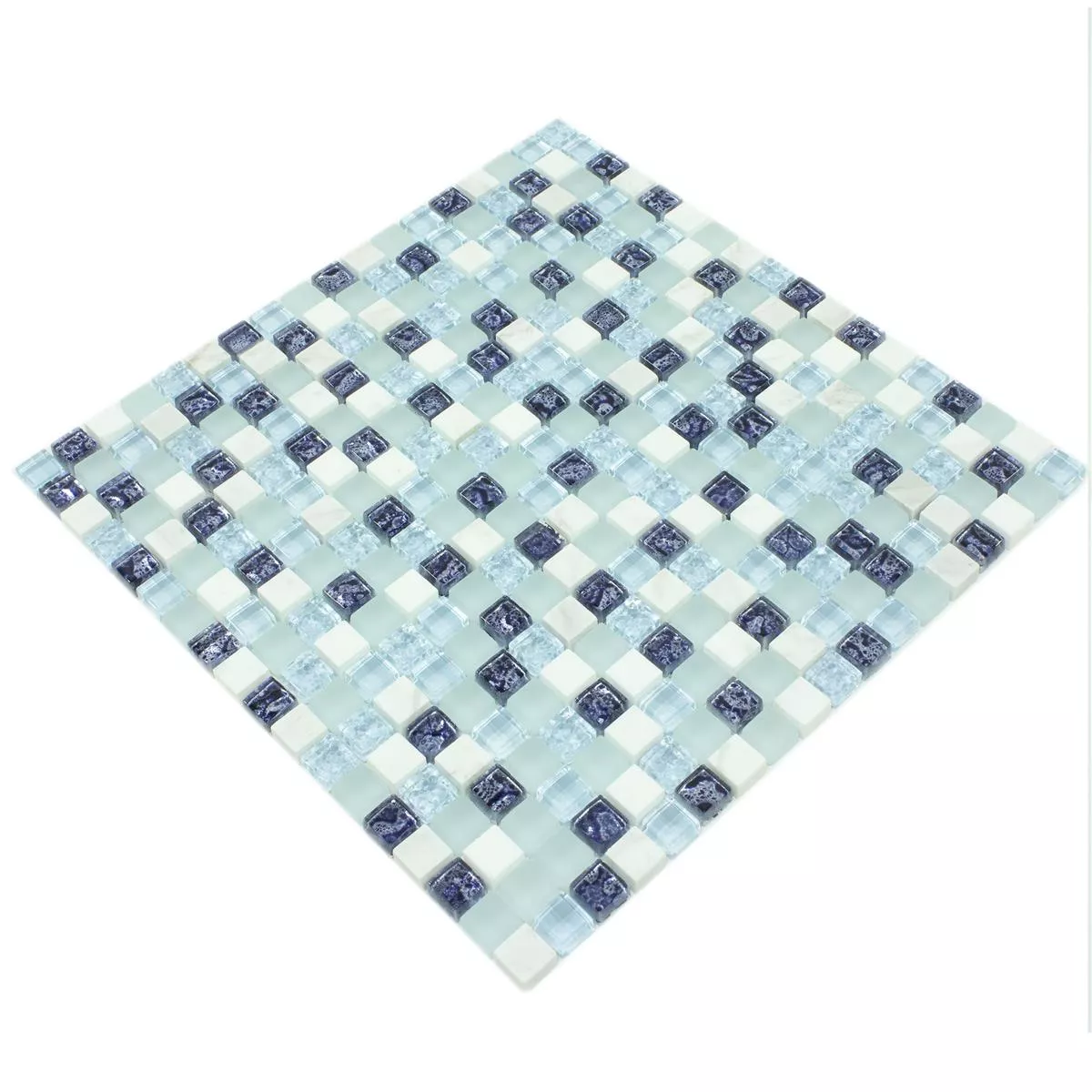 Campione Mosaico Di Vetro Piastrelle Lexington Vetro Mix di Materiali Blu