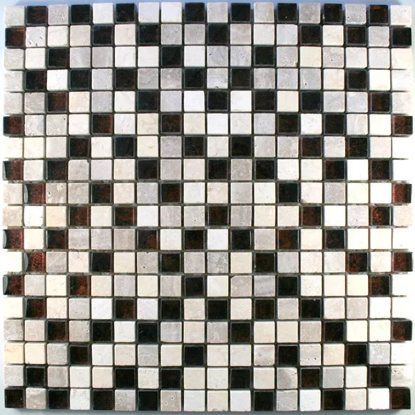 Mønster fra Mosaikkfliser Glass Marmor Metall  Beige