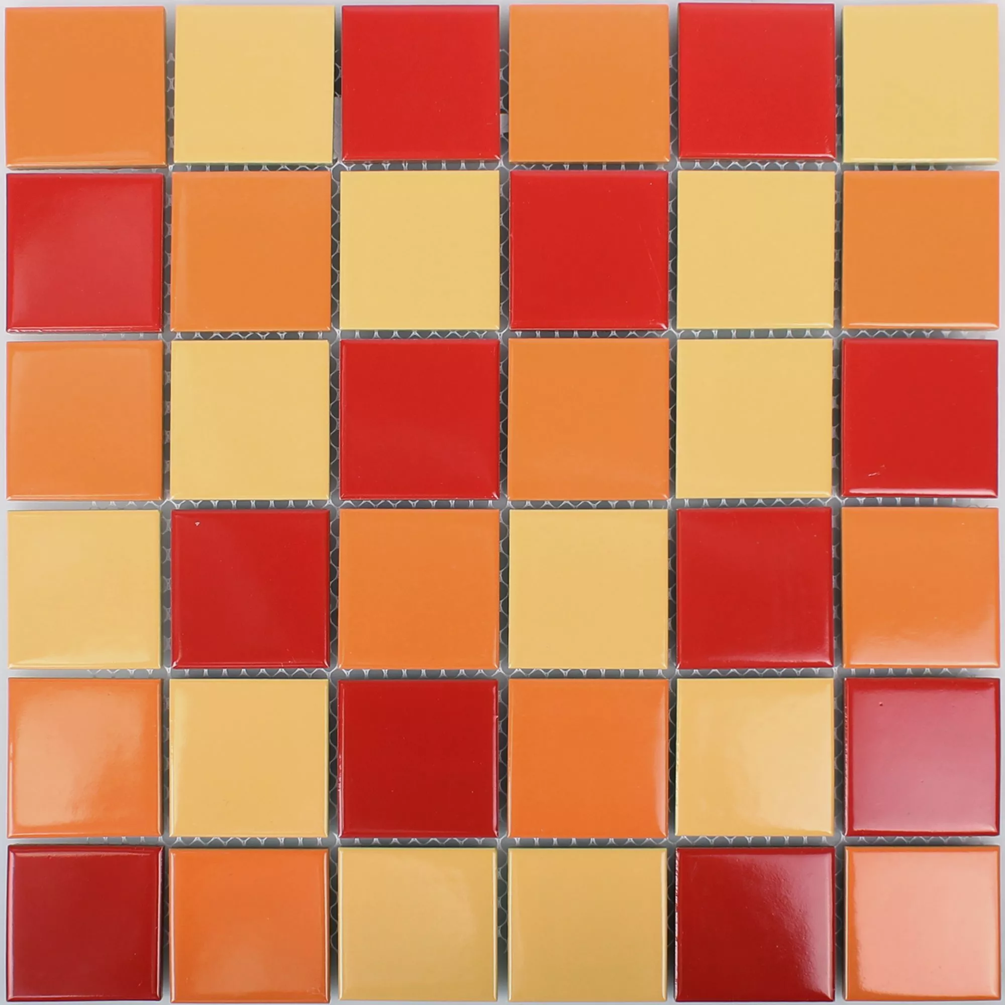 Mosaiikki Laatat Keramiikka Dordogne Keltainen Oranssi Punainen 48