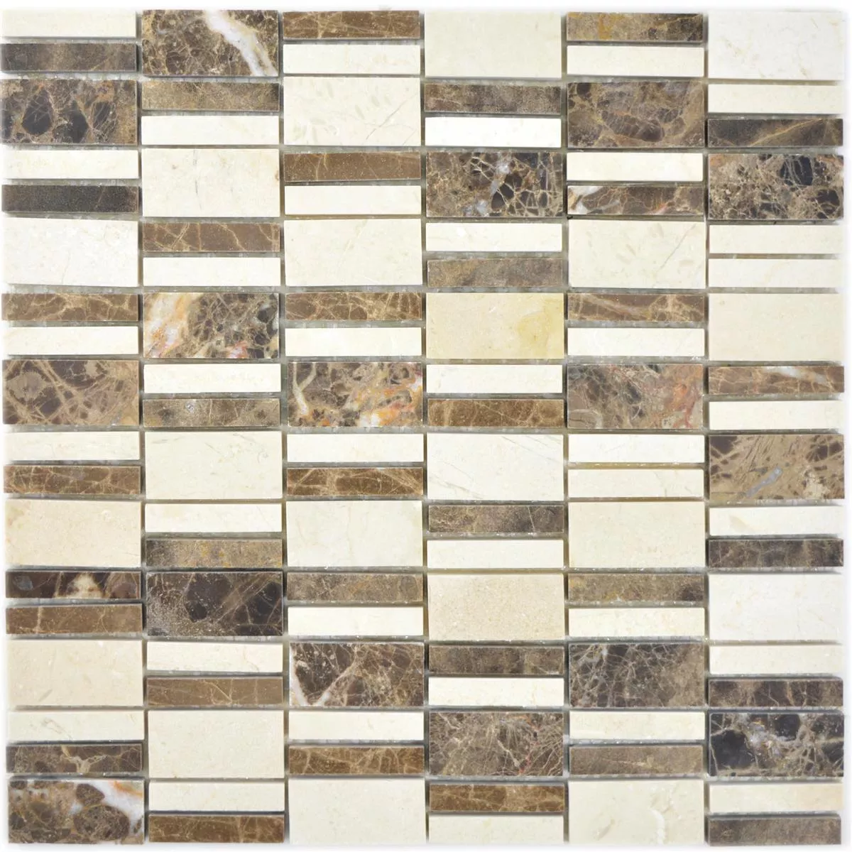 Marmor Mosaik Fliser Sunbury Brun Caramel