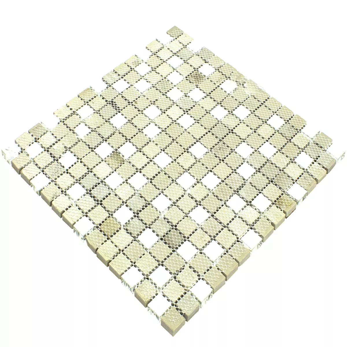 Mønster fra Glass Metall Rustfritt Stål Mosaikkfliser Stella Hvit Sølv