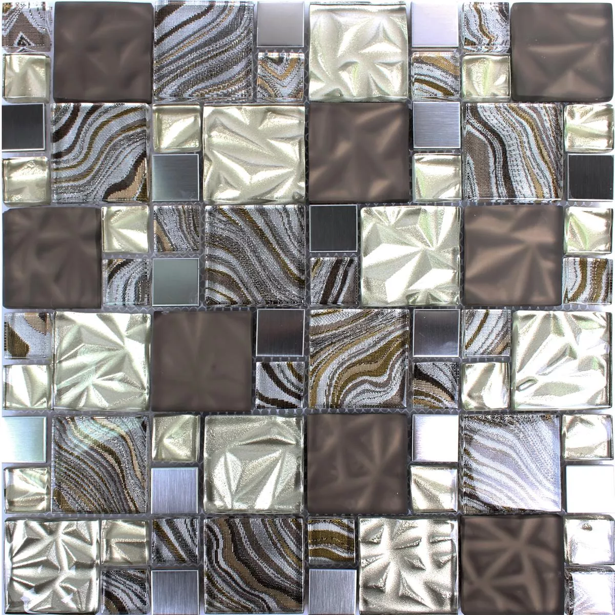 Model din Sticlă Metal Oțel Inoxidabil Plăci De Mozaic Zadar Bej Maro