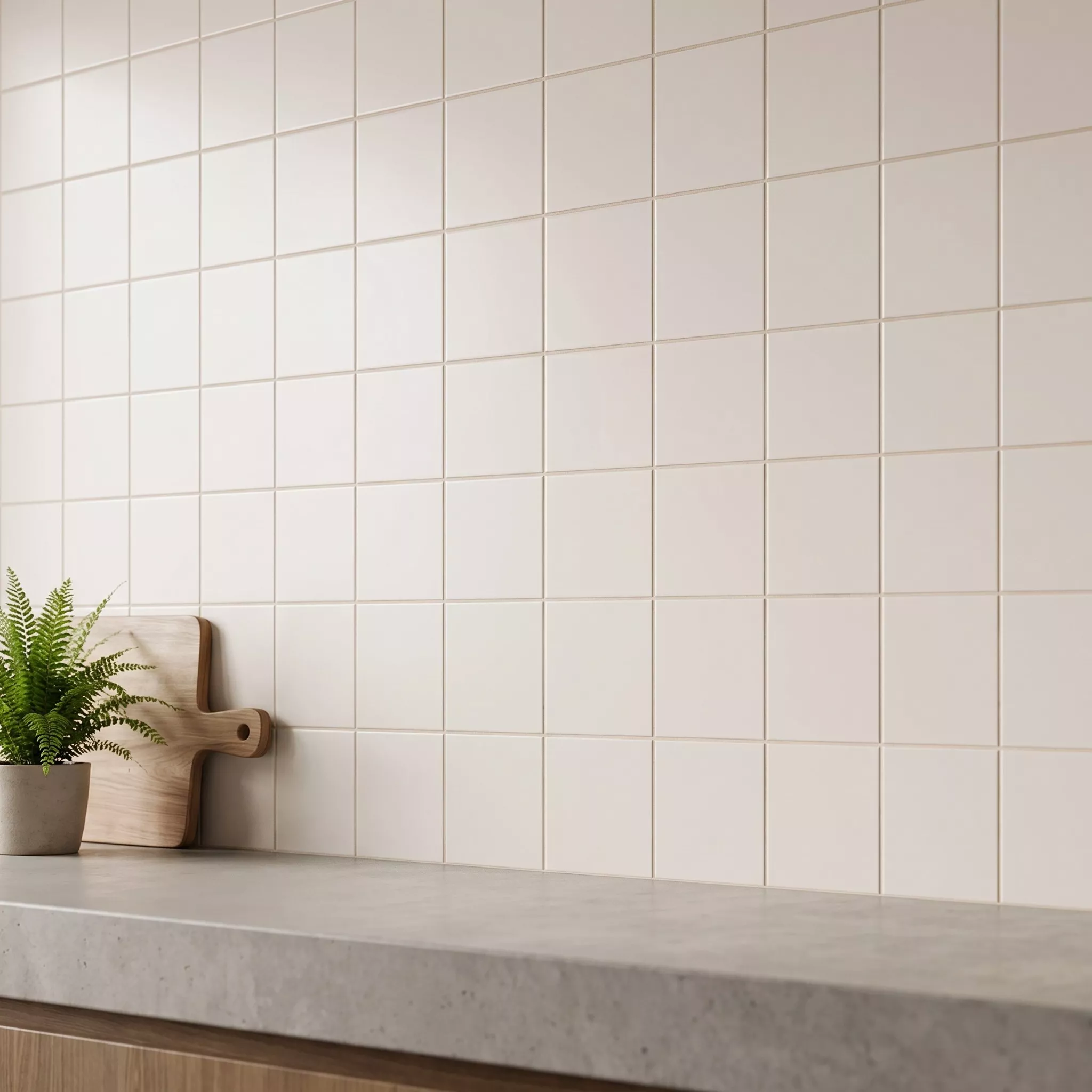 Metro tegel Grijs Mat 15x15 cm Zonder Facet Miona Perla
