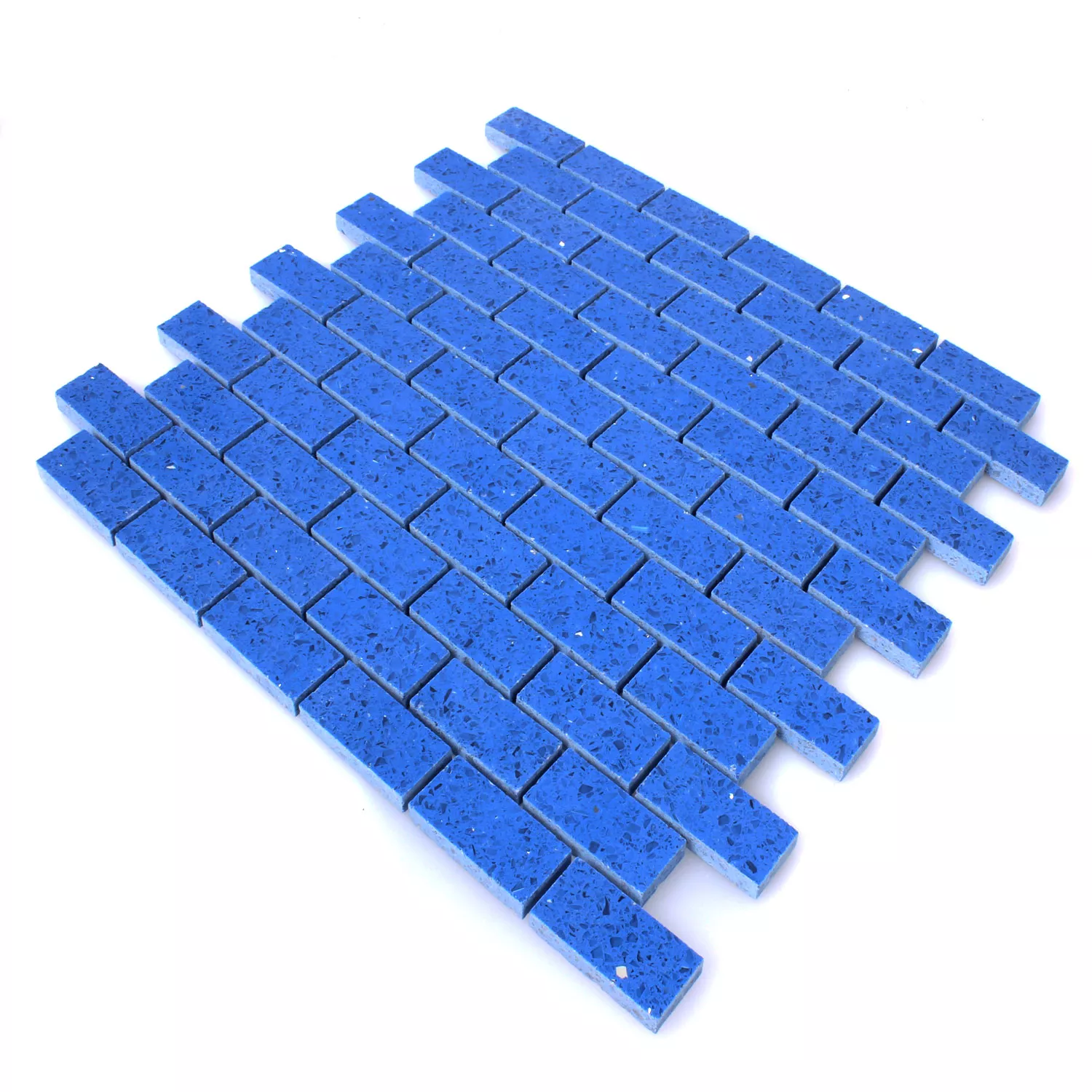 Model din Plăci De Mozaic Răşină Cuarțit Albastru