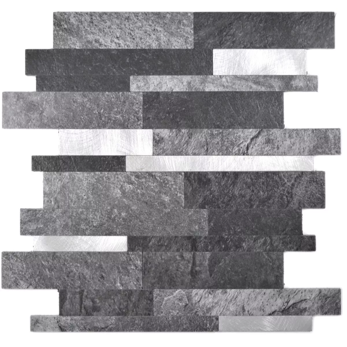 Sample Vinyl Mosaic Tiles Mirbach Self Adhesive Black Silver
