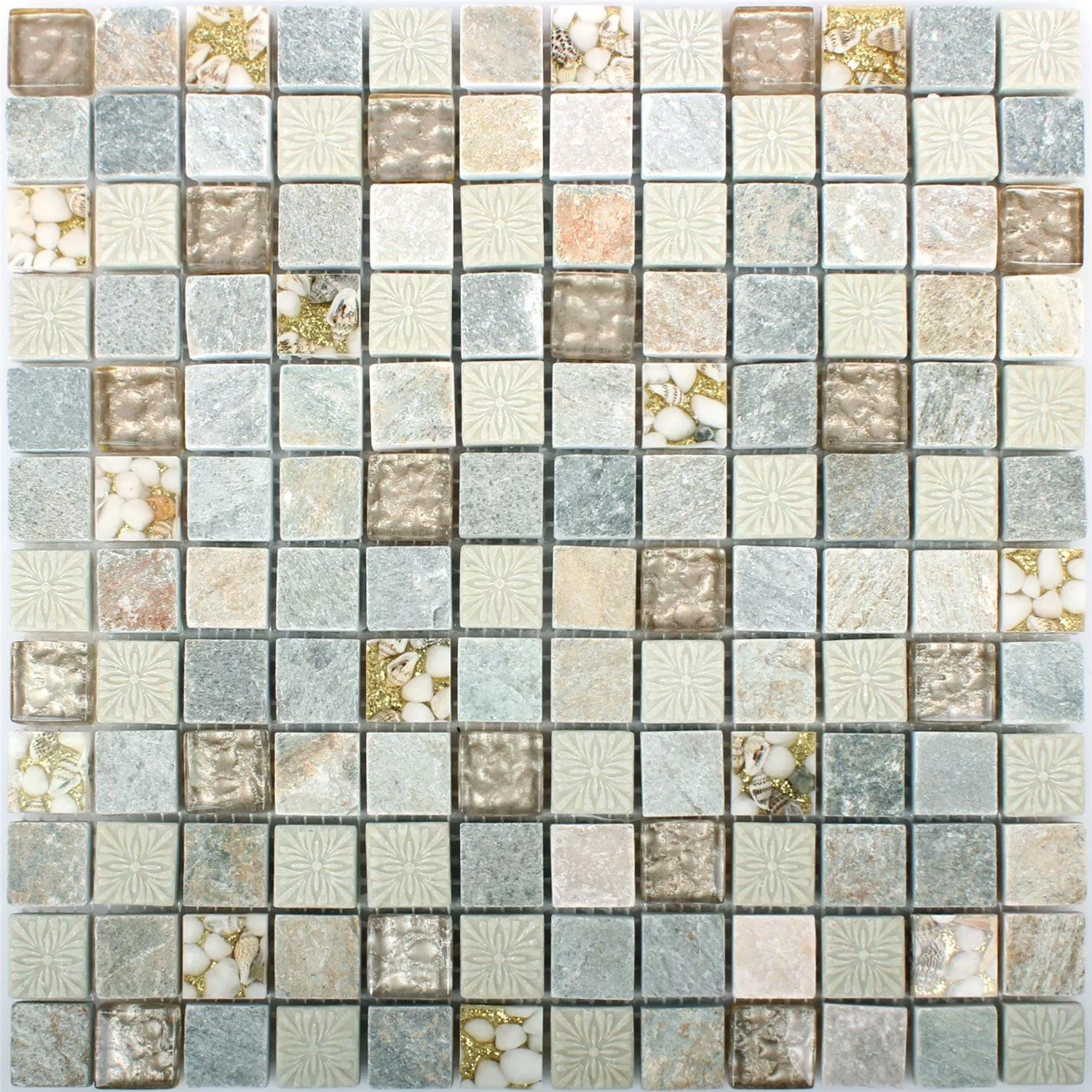 Azulejo Mosaico Harmonia Ouro Bege