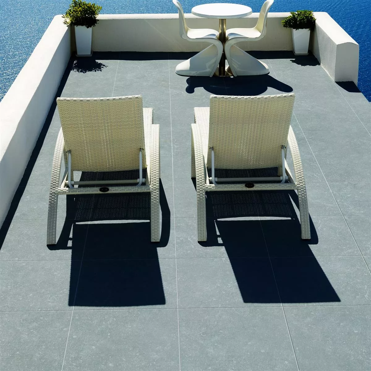 Dalles De Terrasse Wilhelm Bluestone Qptique Gris 60x60cm