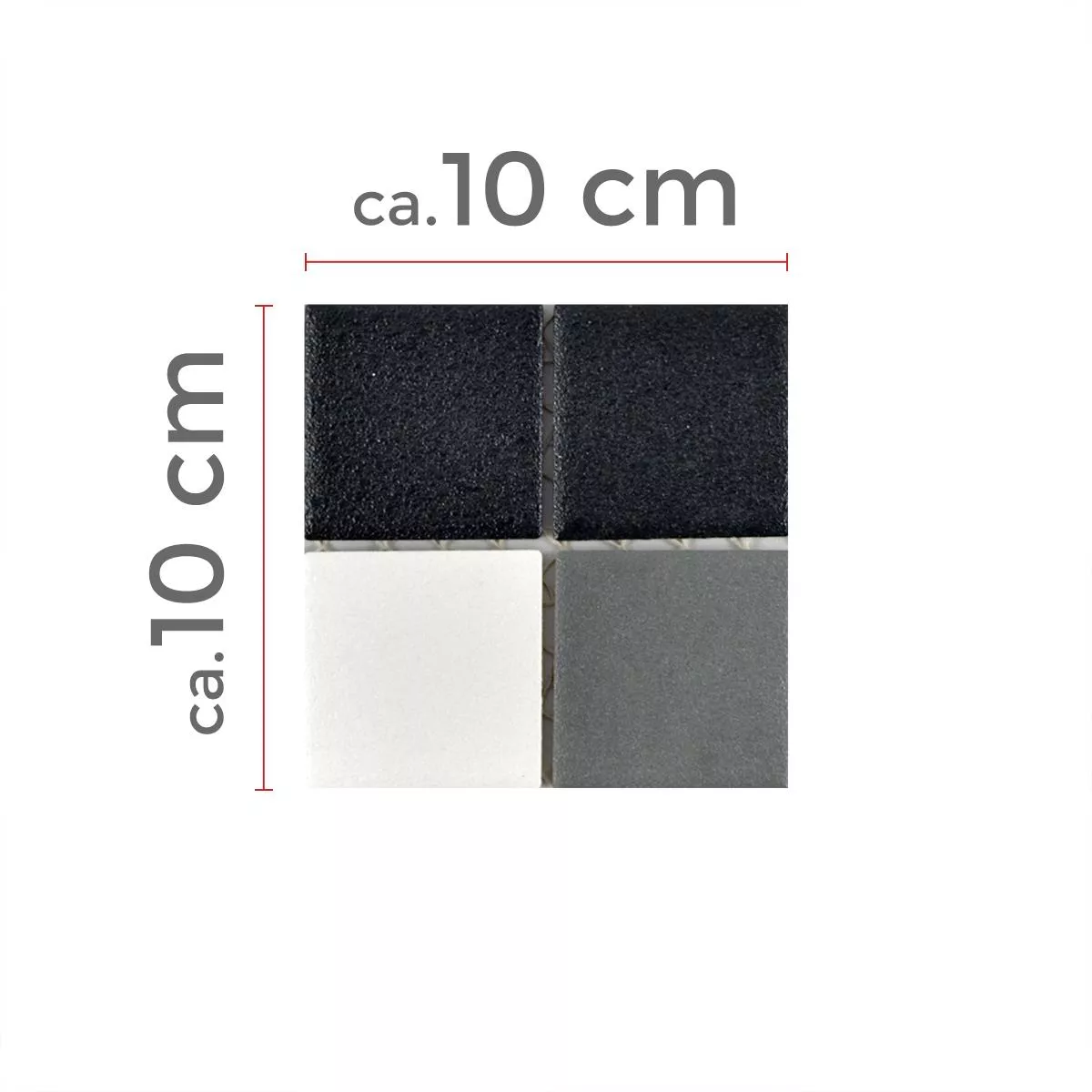 Sample Ceramic Mosaic Tiles Heinmot Black White Metal R10 Q48