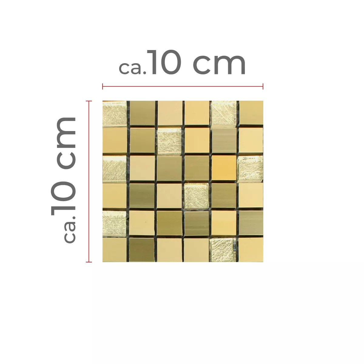Vzorek Mozaiková Dlaždice Lissabon Hliník Sklo Mix Zlatá