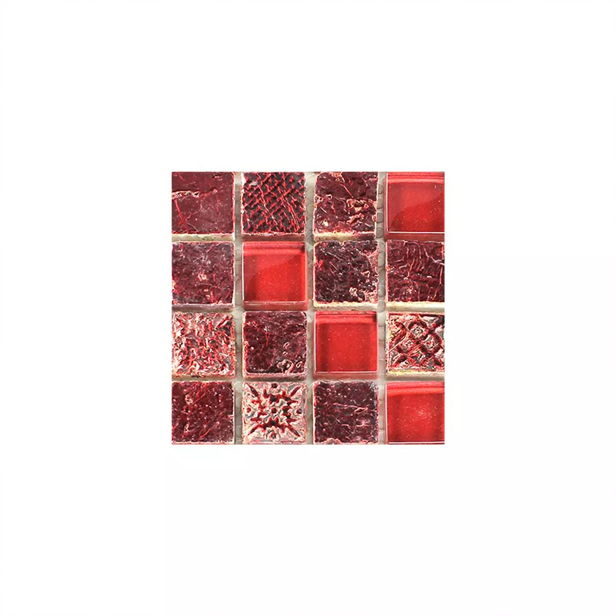 Model din Plăci De Mozaic Sticlă Calcar Marmură Lava Roșu Duo